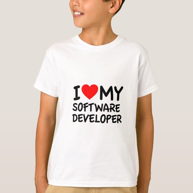 Camiseta Me encanta mi desarrollador de software (Anverso)
