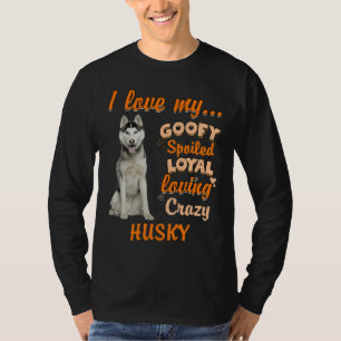 Camiseta Me Encanta Mi Desgraciado Leal Que Ama Loco Husky 