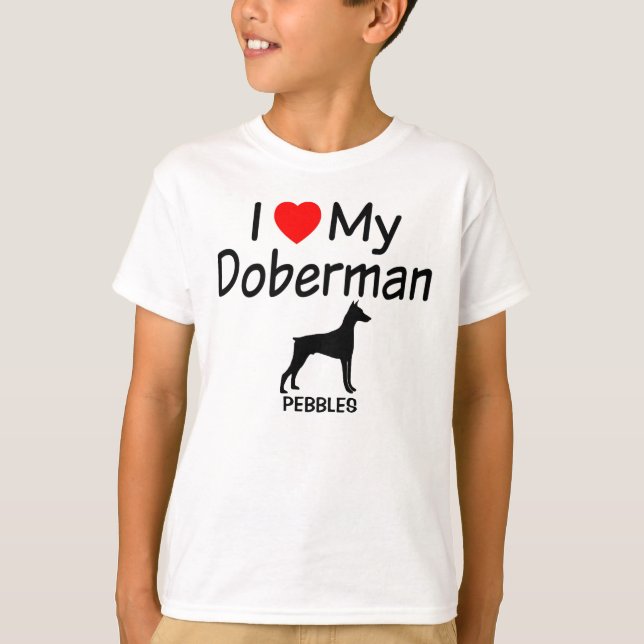 Camiseta Me encanta mi Doberman (Anverso)
