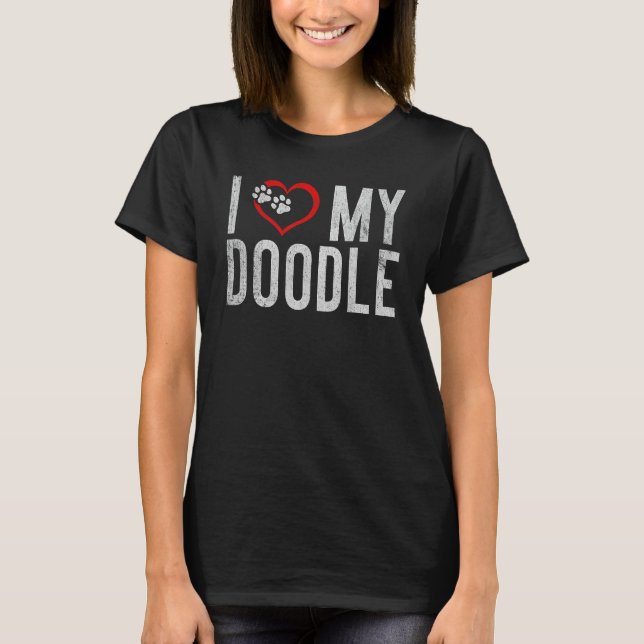 Camiseta Me encanta mi Doodle Dorado (Anverso)