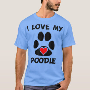 Camiseta Me encanta mi dueño de perro de corazón de caniche
