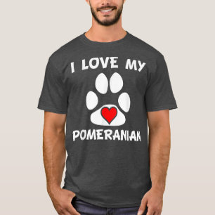 Camiseta Me encanta mi dueño de perro de corazón de pomeran