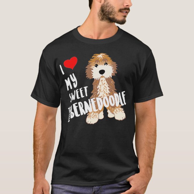 Camiseta Me Encanta Mi Dulce Darling Bernedoodle Perro Grac (Anverso)
