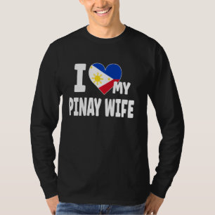 Camiseta Me encanta mi esposa Pinay Bandera de Filipinas Pi