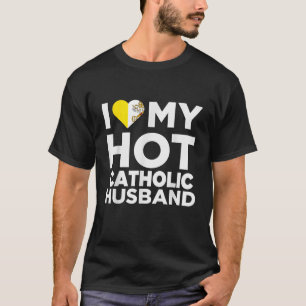 Camiseta Me encanta mi esposo católico, nativo de la Ciudad