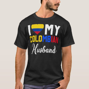 Camiseta Me encanta mi esposo colombiano Bandera de Canadá