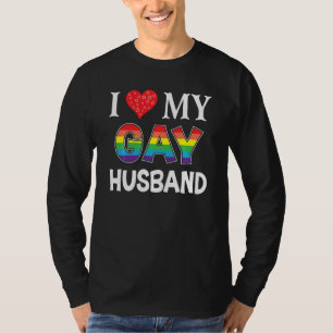 Camiseta Me encanta mi esposo tía Lgbt Lesbian Rainbow Orgu