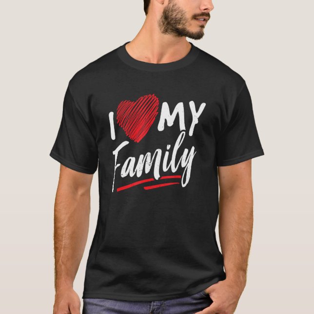 Camiseta Me Encanta Mi Familia Conocer Familias Reuniendo R (Anverso)
