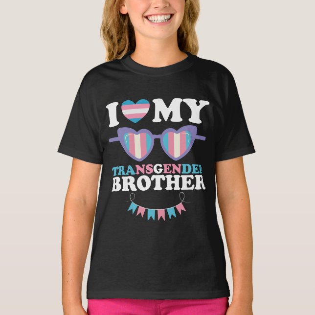 Camiseta Me encanta mi familia de hermanos transgénero Tran (Anverso)