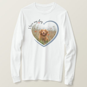 Camiseta Me Encanta Mi Foto De Corazón De Perro Largo Sleed