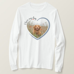 Camiseta Me Encanta Mi Foto De Corazón De Perro Largo Sleed