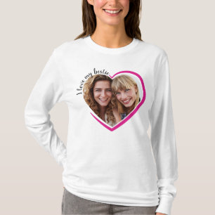 Camiseta Me encanta mi foto de corazón rosado