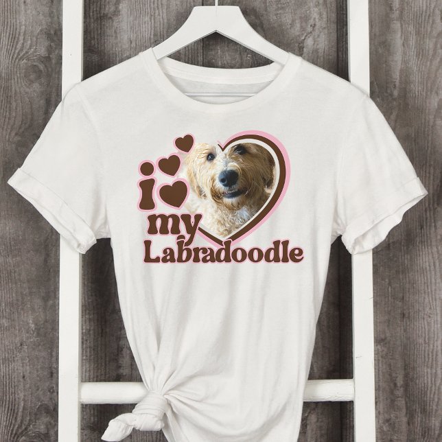 Camiseta Me encanta mi foto de corazón rosado Personalizado (Subido por el creador)