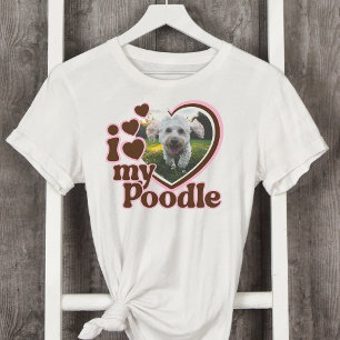 Camiseta Me encanta mi foto de corazón rosado Personalizado