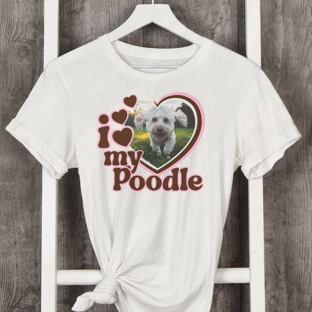 Camiseta Me encanta mi foto de corazón rosado Personalizado (Subido por el creador)