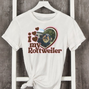 Camiseta Me encanta mi foto de corazón rosado Personalizado
