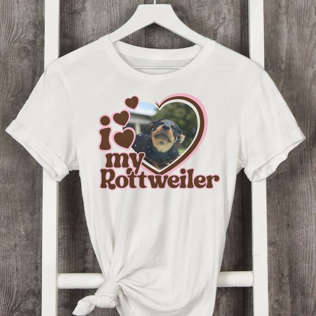 Camiseta Me encanta mi foto de corazón rosado Personalizado (Subido por el creador)