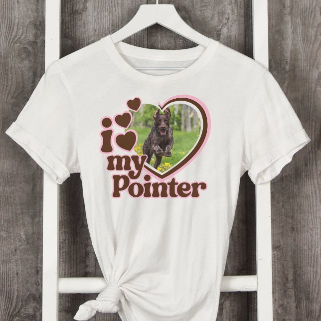 Camiseta Me encanta mi foto de corazón rosado Personalizado (Subido por el creador)