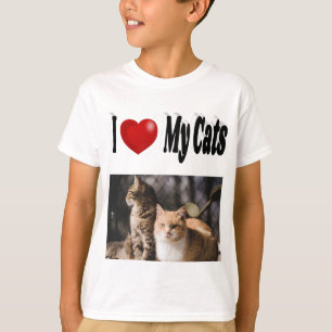 Camiseta Me encanta mi foto de gatos