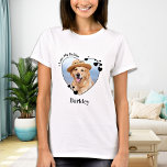 Camiseta Me encanta mi foto de Mascota de corazón de perro<br><div class="desc">¡Lleva a tu mejor amigo a donde vayas con esta camiseta de amante de los perros mascota, recuperador de oro y personalizado! ¡Un deber para cada amante de los perros, mamá de los perros y papá de los perros! Una diversión que amo a mi perro, esta cita de la camisa...</div>