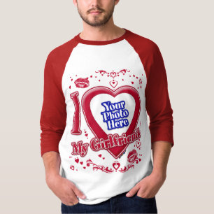 Camiseta Me encanta mi foto de novia, el beso del corazón r