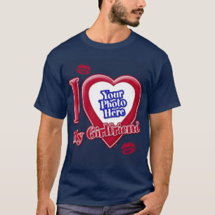 Camiseta Me encanta mi foto de novia, el corazón rojo mient