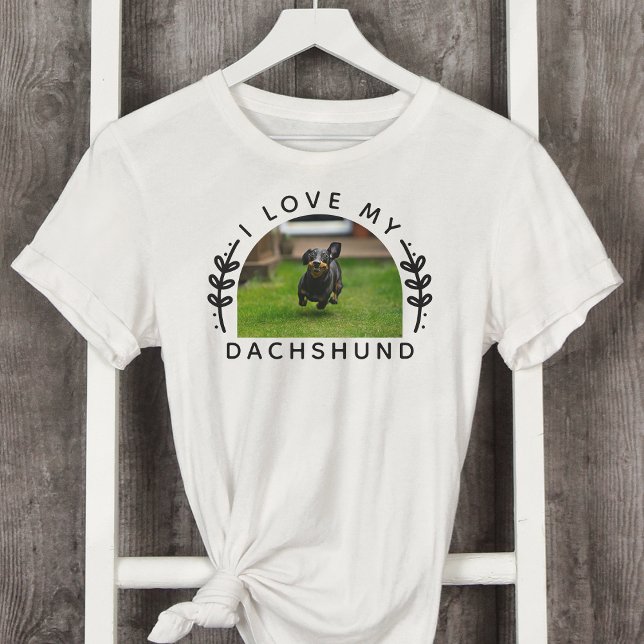 Camiseta Me encanta mi foto de perro de dachshund (Subido por el creador)