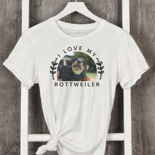 Camiseta Me encanta mi foto de perro de Rottweiler