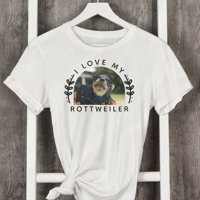 Camiseta Me encanta mi foto de perro de Rottweiler (Subido por el creador)