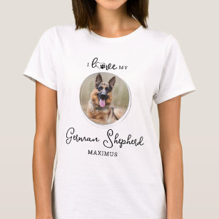 Camiseta Me encanta mi foto de perro personalizada de pasto