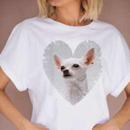 Camiseta Me encanta mi foto del corazón del perro