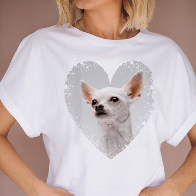 Camiseta Me encanta mi foto del corazón del perro (Subido por el creador)