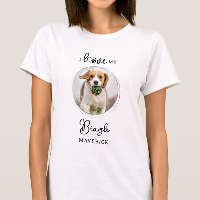 Camiseta Me encanta mi foto personalizada de perro Mascota  (Subido por el creador)