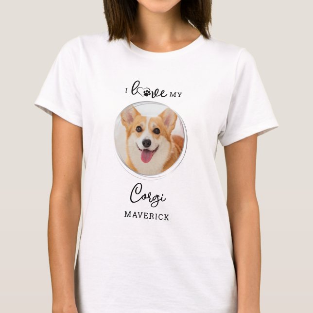Camiseta Me encanta mi foto personalizada de perro Mascota  (Subido por el creador)