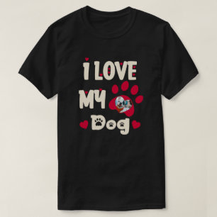 Camiseta Me encanta mi foto personalizada de Perro Paw