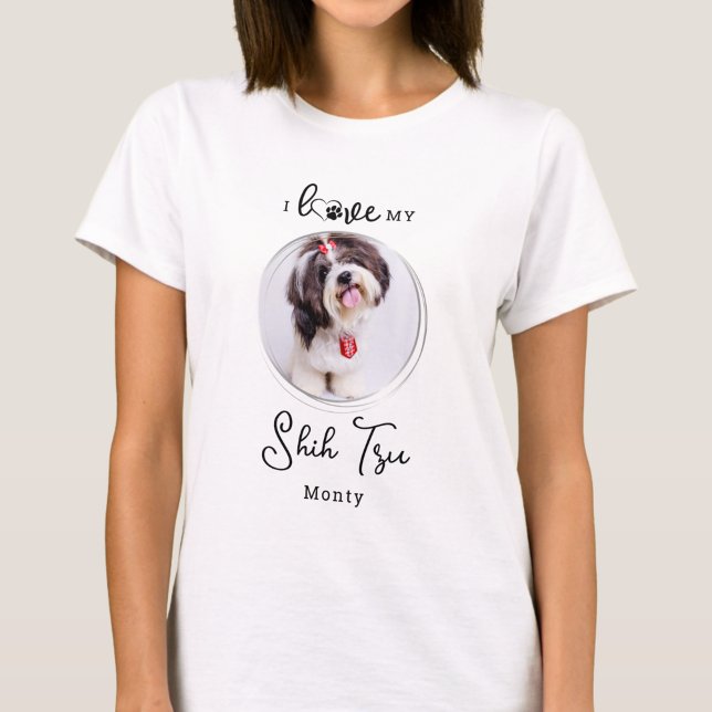 Camiseta Me encanta mi foto personalizada de shih Tzu Masco (Subido por el creador)