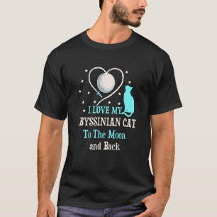 Camiseta Me encanta mi gato abisano a la luna Gato amante F