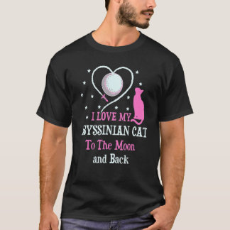 Camiseta Me encanta mi gato abisano a la luna Gato amante F