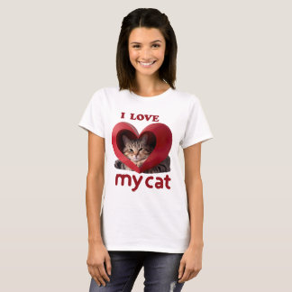 Camiseta Me Encanta Mi Gato Adorable Diseño Amado