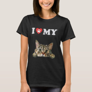 Camiseta Me encanta mi gato americano Bobtail Kitten Funny
