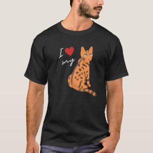 Camiseta Me encanta mi gato bengalí por gato