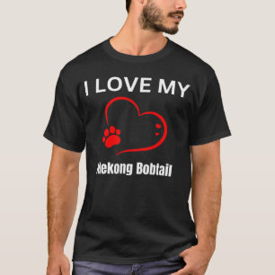 Camiseta Me encanta mi gato de la raza bobtail de mekong