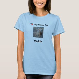 Camiseta Me encanta mi gato de rescate   Nombre y foto cami