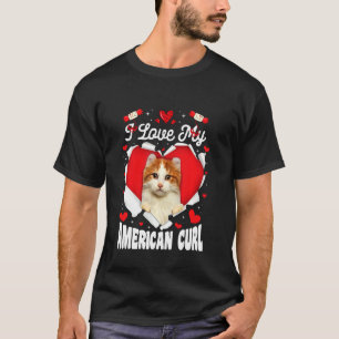 Camiseta Me encanta mi gato de San Valentín de curry americ