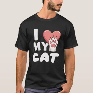 Camiseta Me encanta mi gato - Diseño de una hoja de gato
