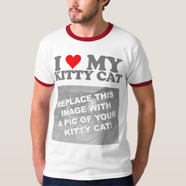 Camiseta Me encanta mi gato gatito (Anverso)