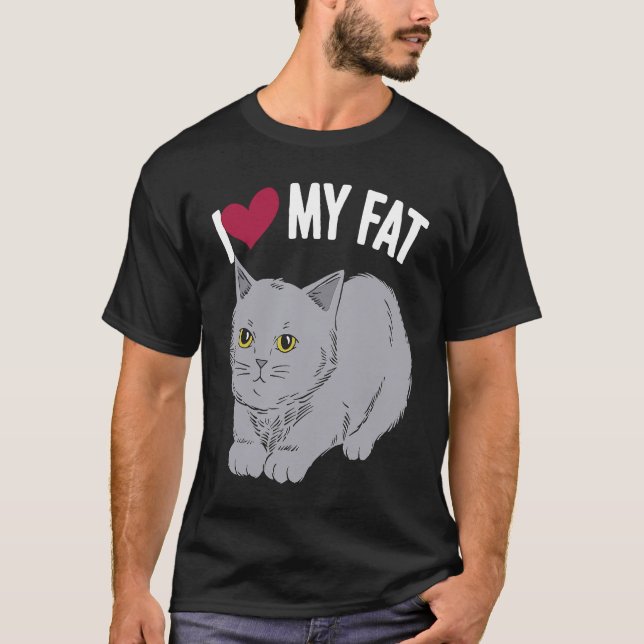 Camiseta Me Encanta Mi Gato Gato Gato Gato Gato Gatito Fluf (Anverso)