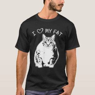 Camiseta Me Encanta Mi Gato Grasa Gracioso Gato Lover T Shi