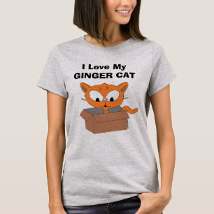 Camiseta Me encanta mi gato jengibre