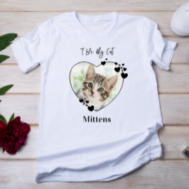 Camiseta Me encanta mi gato Mascota de corazón personalizad